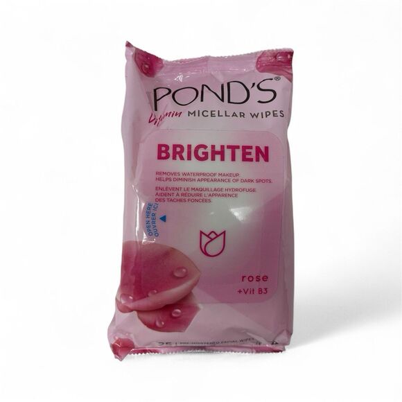 Pond's Vitamin Micellar Wipes Rose For Dark Spots Brighten Removes Makeup 3-Pack - Picture 2 of 4